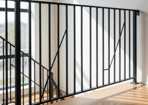 Image d'une rampe moderne en métal noir