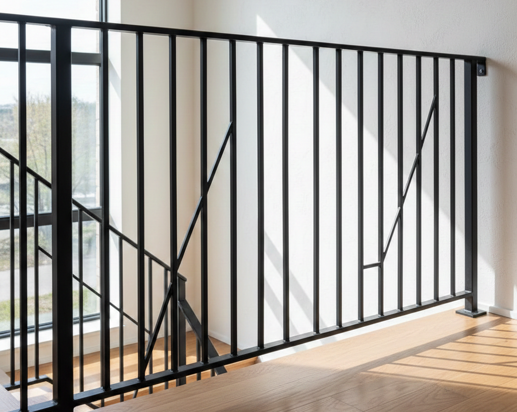 Image d'une rampe moderne en métal noir
